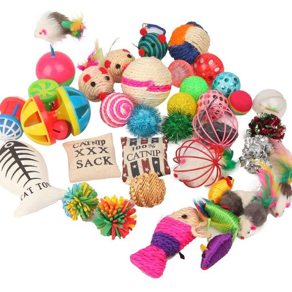 Cat Toys Variety Pack 20 Pieces Interactive Playtime Fun Pet Supplies - Picture 1 of 7